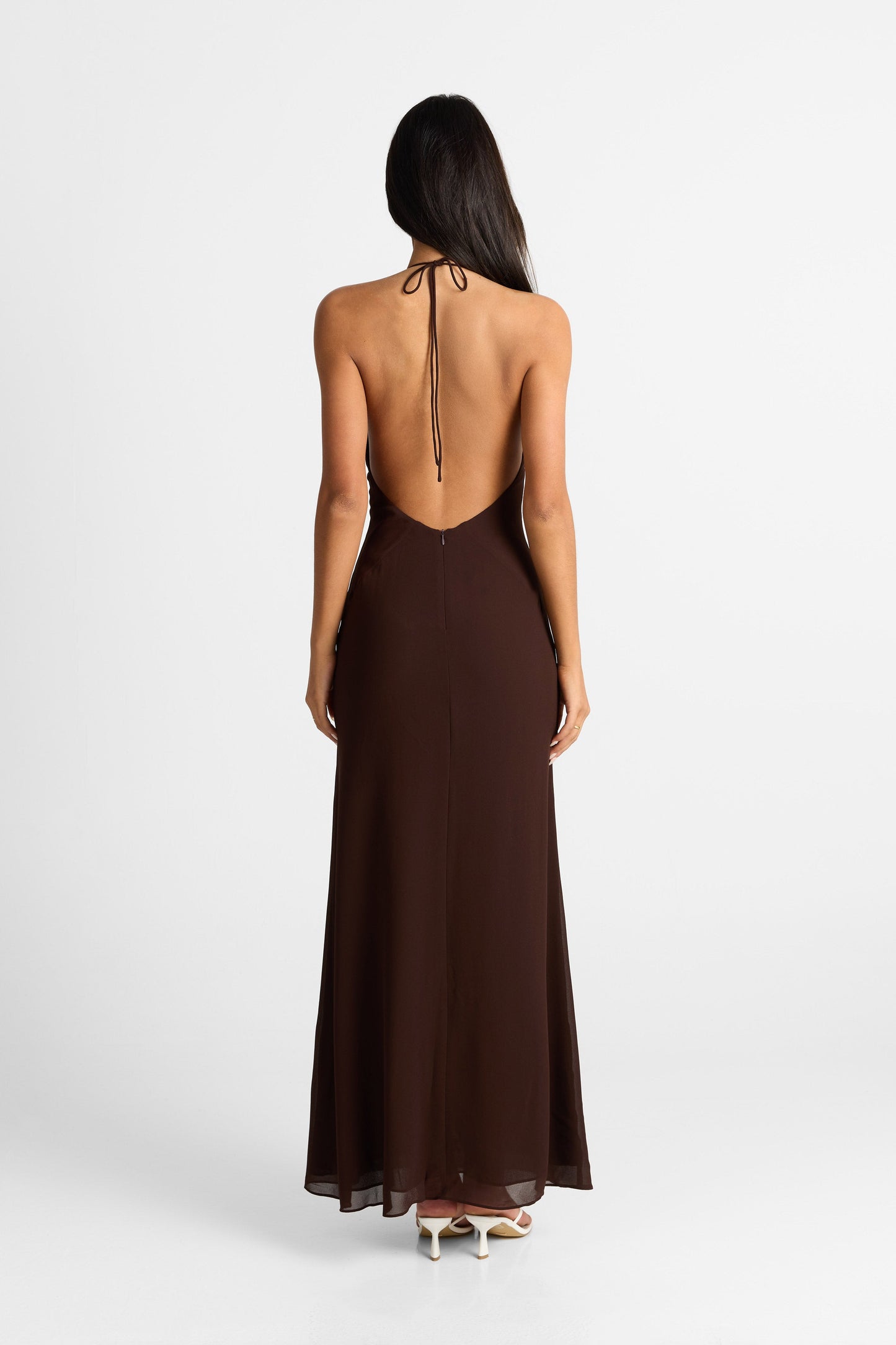 Elara Maxi Dress Chocolate