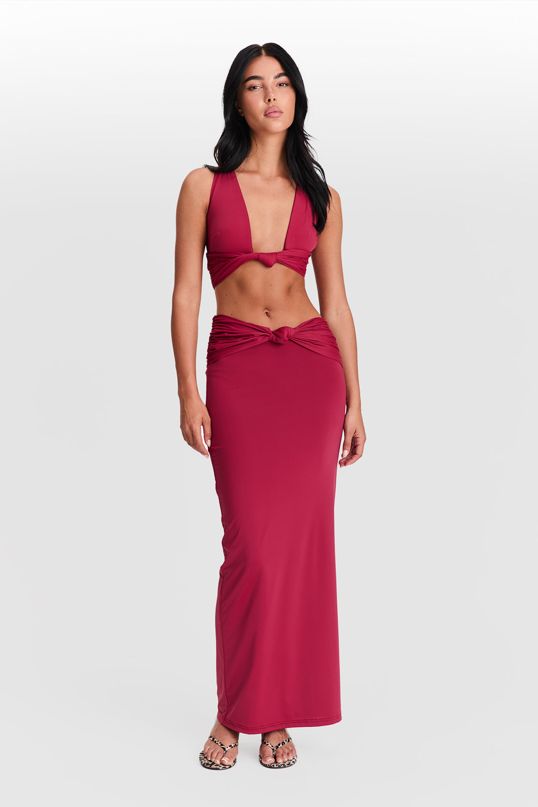Mila Maxi Skirt Cherry Red