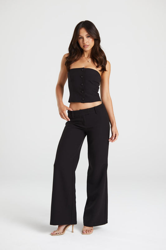 Alina Tailored Top Black